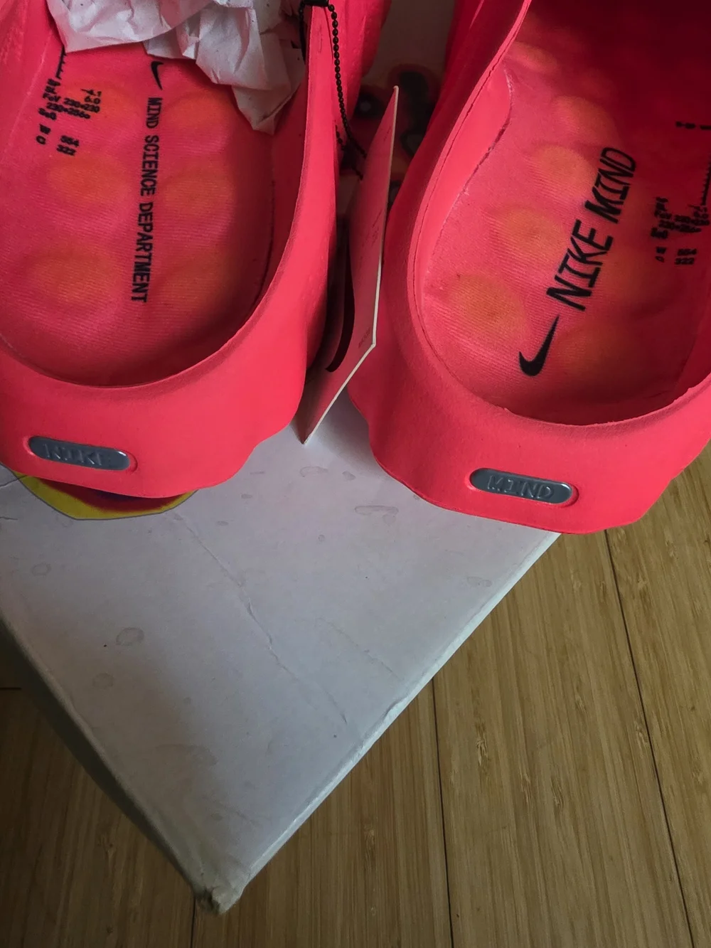 Nike Neon Pink Slip-On Athletic Shoes with Silver Swoosh